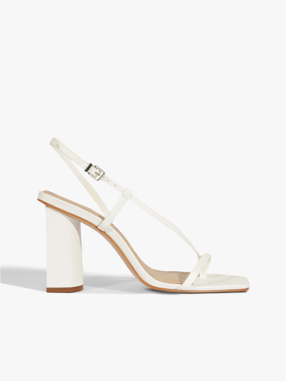 SCHUTZ Heloise Block Sandal in White | LIKE NEW